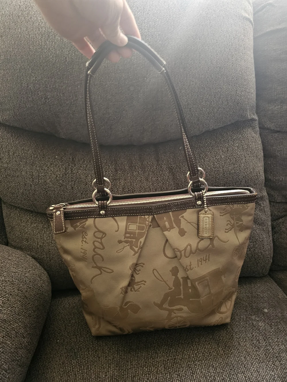 Coach Brown Signature Tote Bag